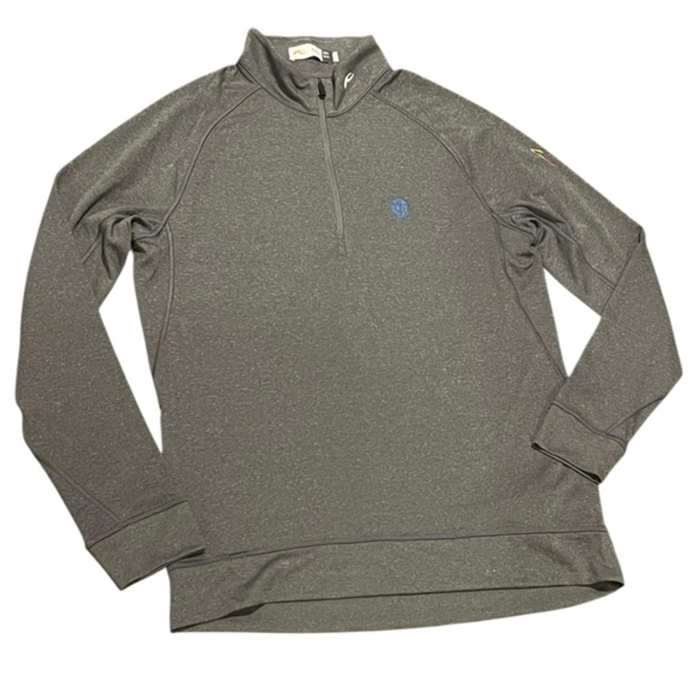 Mens Medium Kjus Quarter Zip 1/4 Pullover Shirt Gray Golf Athletic *Has logo*